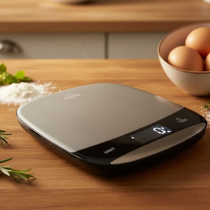 Balance de cuisine rechargeable - inox - 10 kg