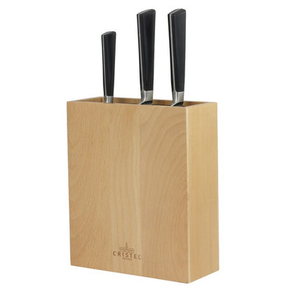 Bloc à couteaux rectangulaire en bois de hêtre