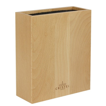 Bloc à couteaux rectangulaire en bois de hêtre