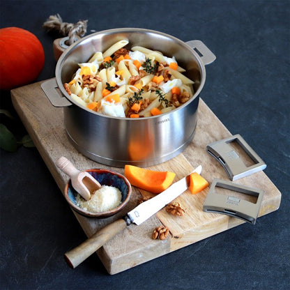 Casserole inox brossé à poignée amovible