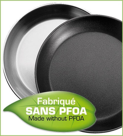 Wok en inox antiadhésif Exceliss®+ Ø28 cm - poignée amovible