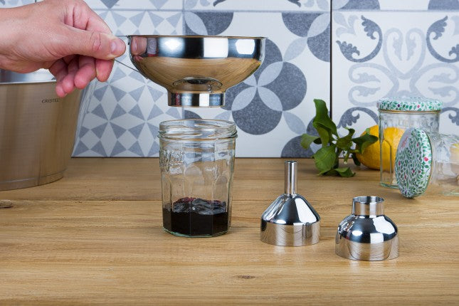 Set d'entonnoirs en inox pour confitures