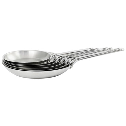 Poêle en inox brossé poignée fixe polie 1826