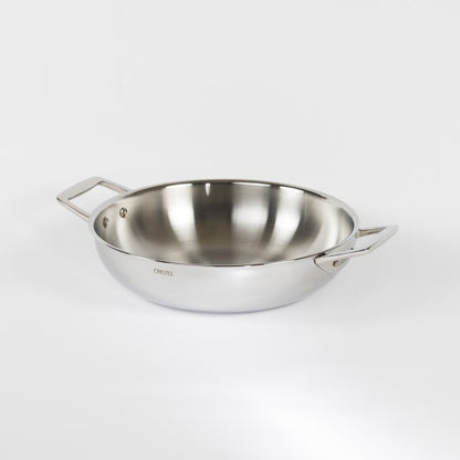 Plat sautoir en inox, 2 anses