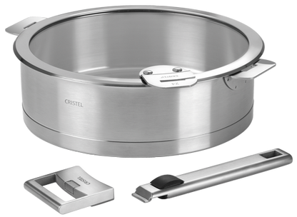 Poignée plate amovible en inox brossé bouton silicone