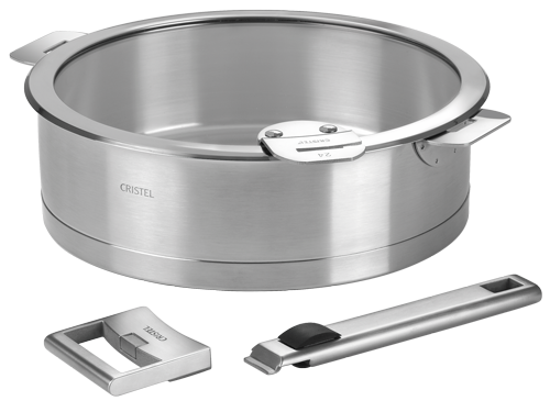 Poignée plate amovible en inox brossé bouton silicone