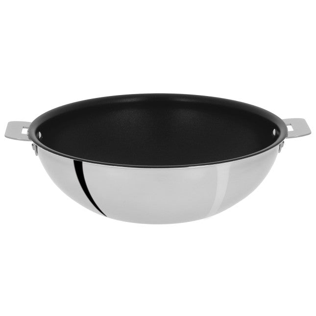 Wok en inox antiadhésif Exceliss®+ Ø28 cm - poignée amovible