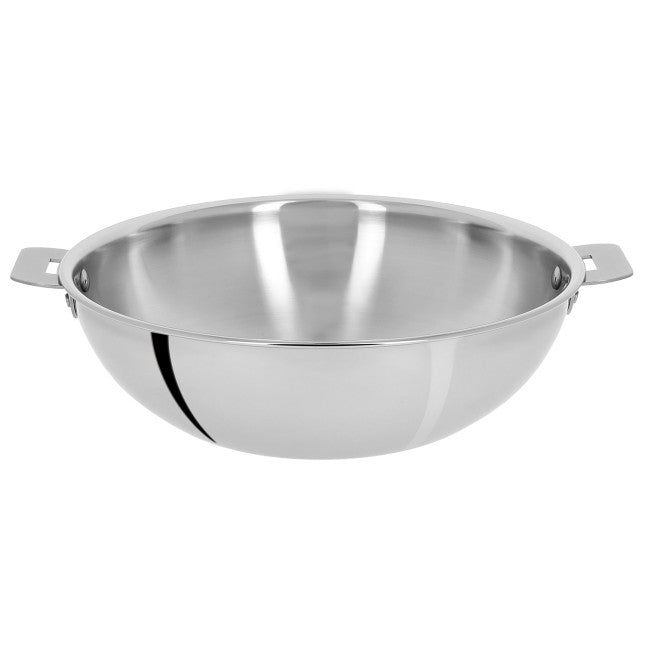 Wok inox à poignée amovible