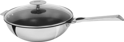 Wok en inox antiadhésif Exceliss®+ Ø28 cm - poignée amovible
