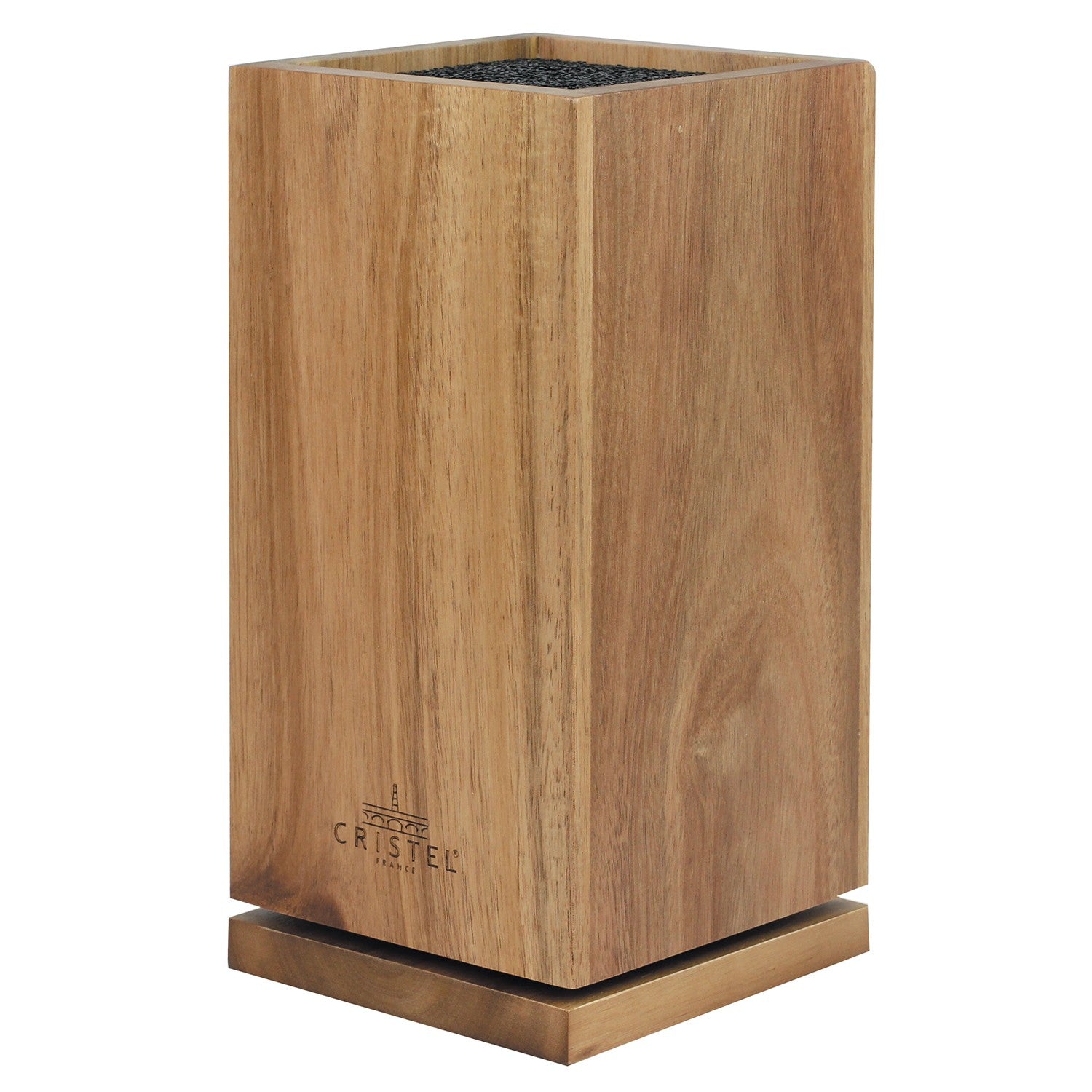 Bloc à couteaux rotatif en bois d'acacia