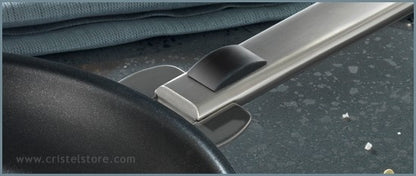 Poignée plate amovible en inox brossé bouton silicone